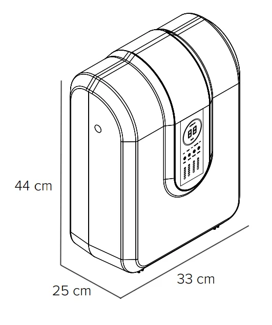 JSU D-600 ölçüleri: 44 cm yükseklik, 33 cm genişlik, 25 cm derinlik